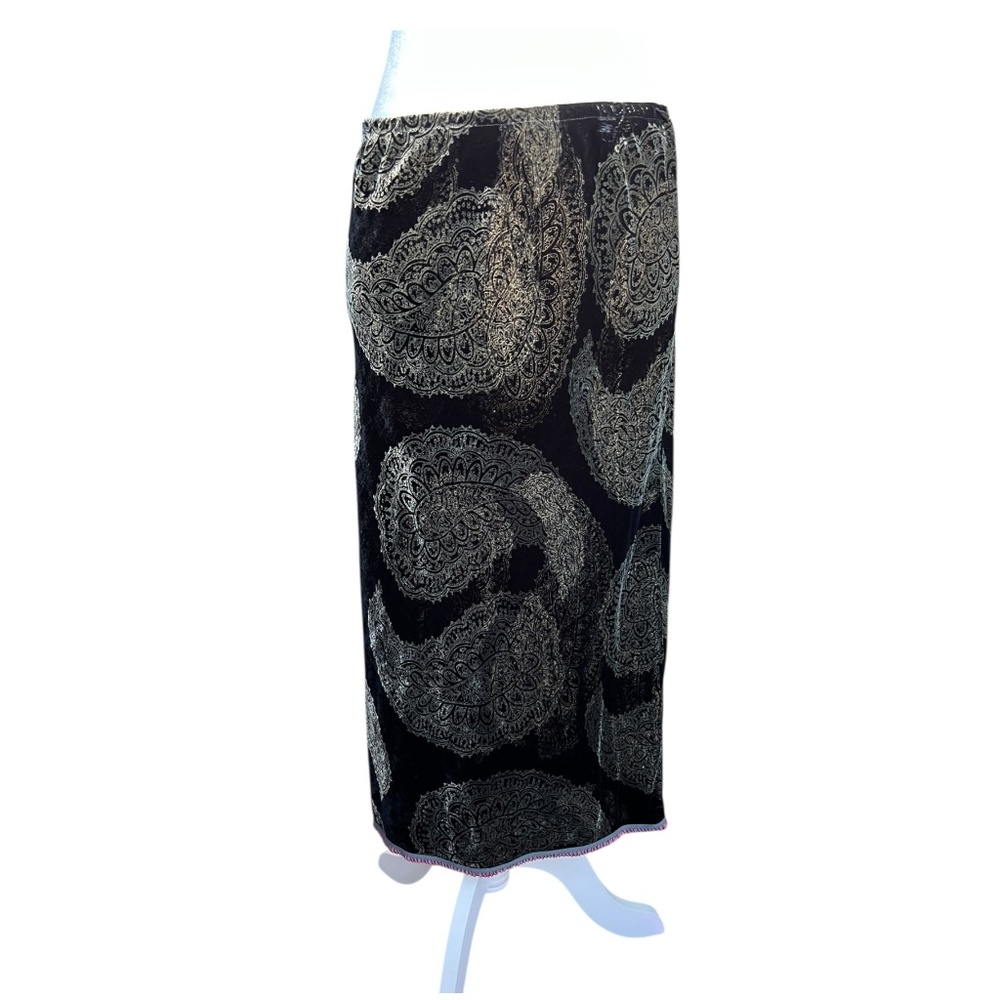 Vintage Paisley Boho Silk-Blend Skirt Medium - Picture 4 of 5